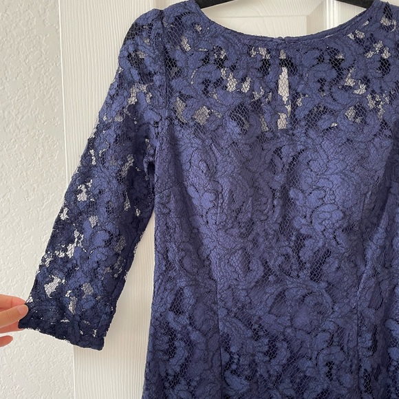 Aidan Mattox Women’s Navy Blue Lace 3/4 Sleeve Cocktail Dress, NWT, size 8 - Picture 5 of 14